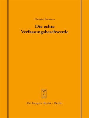 cover image of Die echte Verfassungsbeschwerde